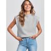 imageANRABESS Womens Mock Neck Sleeveless Sweater Vest Casual Cap Sleeve Knit Pullover Tank Tops 2025 Spring Summer ClothesGrey