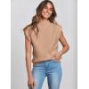 imageANRABESS Womens Mock Neck Sleeveless Sweater Vest Casual Cap Sleeve Knit Pullover Tank Tops 2025 Spring Summer ClothesKhaki