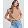 imageANRABESS Womens Mock Neck Sleeveless Sweater Vest Casual Cap Sleeve Knit Pullover Tank Tops 2025 Spring Summer ClothesKhaki