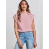 imageANRABESS Womens Mock Neck Sleeveless Sweater Vest Casual Cap Sleeve Knit Pullover Tank Tops 2025 Spring Summer ClothesLight Pink