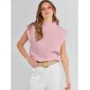 imageANRABESS Womens Mock Neck Sleeveless Sweater Vest Casual Cap Sleeve Knit Pullover Tank Tops 2025 Spring Summer ClothesLight Pink