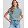 imageANRABESS Womens Mock Neck Sleeveless Sweater Vest Casual Cap Sleeve Knit Pullover Tank Tops 2025 Spring Summer ClothesMint