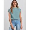 imageANRABESS Womens Mock Neck Sleeveless Sweater Vest Casual Cap Sleeve Knit Pullover Tank Tops 2025 Spring Summer ClothesMint
