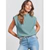 imageANRABESS Womens Mock Neck Sleeveless Sweater Vest Casual Cap Sleeve Knit Pullover Tank Tops 2025 Spring Summer ClothesMint