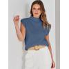 imageANRABESS Womens Mock Neck Sleeveless Sweater Vest Casual Cap Sleeve Knit Pullover Tank Tops 2025 Spring Summer ClothesNavy Blue