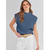 imageANRABESS Womens Mock Neck Sleeveless Sweater Vest Casual Cap Sleeve Knit Pullover Tank Tops 2025 Spring Summer ClothesNavy Blue