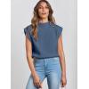 imageANRABESS Womens Mock Neck Sleeveless Sweater Vest Casual Cap Sleeve Knit Pullover Tank Tops 2025 Spring Summer ClothesNavy Blue