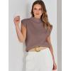imageANRABESS Womens Mock Neck Sleeveless Sweater Vest Casual Cap Sleeve Knit Pullover Tank Tops 2025 Spring Summer ClothesNutmeg