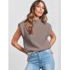 imageANRABESS Womens Mock Neck Sleeveless Sweater Vest Casual Cap Sleeve Knit Pullover Tank Tops 2025 Spring Summer ClothesRed Apricot