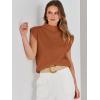 imageANRABESS Womens Mock Neck Sleeveless Sweater Vest Casual Cap Sleeve Knit Pullover Tank Tops 2025 Spring Summer ClothesRust