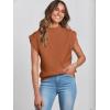 imageANRABESS Womens Mock Neck Sleeveless Sweater Vest Casual Cap Sleeve Knit Pullover Tank Tops 2025 Spring Summer ClothesRust