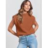 imageANRABESS Womens Mock Neck Sleeveless Sweater Vest Casual Cap Sleeve Knit Pullover Tank Tops 2025 Spring Summer ClothesRust
