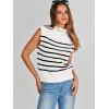 imageANRABESS Womens Mock Neck Sleeveless Sweater Vest Casual Cap Sleeve Knit Pullover Tank Tops 2025 Spring Summer ClothesStrip White