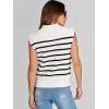imageANRABESS Womens Mock Neck Sleeveless Sweater Vest Casual Cap Sleeve Knit Pullover Tank Tops 2025 Spring Summer ClothesStrip White