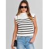 imageANRABESS Womens Mock Neck Sleeveless Sweater Vest Casual Cap Sleeve Knit Pullover Tank Tops 2025 Spring Summer ClothesStrip White