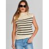 imageANRABESS Womens Mock Neck Sleeveless Sweater Vest Casual Cap Sleeve Knit Pullover Tank Tops 2025 Spring Summer ClothesStripe Beige