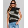 imageANRABESS Womens Mock Neck Sleeveless Sweater Vest Casual Cap Sleeve Knit Pullover Tank Tops 2025 Spring Summer ClothesStripe Black