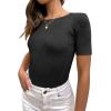 imageANRABESS Womens Short Sleeve Crewneck T Shirt Ribbed Knit Sweater Shirts Slim Fit Basic Casual Spring Summer Sweater Tee TopsBlack