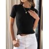 imageANRABESS Womens Short Sleeve Crewneck T Shirt Ribbed Knit Sweater Shirts Slim Fit Basic Casual Spring Summer Sweater Tee TopsBlack