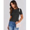 imageANRABESS Womens Short Sleeve Crewneck T Shirt Ribbed Knit Sweater Shirts Slim Fit Basic Casual Spring Summer Sweater Tee TopsBlack