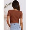 imageANRABESS Womens Short Sleeve Crewneck T Shirt Ribbed Knit Sweater Shirts Slim Fit Basic Casual Spring Summer Sweater Tee TopsBrown