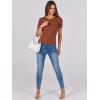 imageANRABESS Womens Short Sleeve Crewneck T Shirt Ribbed Knit Sweater Shirts Slim Fit Basic Casual Spring Summer Sweater Tee TopsBrown