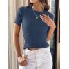 imageANRABESS Womens Short Sleeve Crewneck T Shirt Ribbed Knit Sweater Shirts Slim Fit Basic Casual Spring Summer Sweater Tee TopsDusty Blue