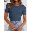 imageANRABESS Womens Short Sleeve Crewneck T Shirt Ribbed Knit Sweater Shirts Slim Fit Basic Casual Spring Summer Sweater Tee TopsDusty Blue