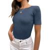 imageANRABESS Womens Short Sleeve Crewneck T Shirt Ribbed Knit Sweater Shirts Slim Fit Basic Casual Spring Summer Sweater Tee TopsDusty Blue