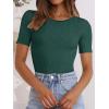 imageANRABESS Womens Short Sleeve Crewneck T Shirt Ribbed Knit Sweater Shirts Slim Fit Basic Casual Spring Summer Sweater Tee TopsGreen