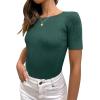 imageANRABESS Womens Short Sleeve Crewneck T Shirt Ribbed Knit Sweater Shirts Slim Fit Basic Casual Spring Summer Sweater Tee TopsGreen