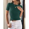 imageANRABESS Womens Short Sleeve Crewneck T Shirt Ribbed Knit Sweater Shirts Slim Fit Basic Casual Spring Summer Sweater Tee TopsGreen