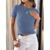 imageANRABESS Womens Short Sleeve Crewneck T Shirt Ribbed Knit Sweater Shirts Slim Fit Basic Casual Spring Summer Sweater Tee TopsGrey Blue