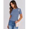 imageANRABESS Womens Short Sleeve Crewneck T Shirt Ribbed Knit Sweater Shirts Slim Fit Basic Casual Spring Summer Sweater Tee TopsGrey Blue