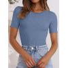 imageANRABESS Womens Short Sleeve Crewneck T Shirt Ribbed Knit Sweater Shirts Slim Fit Basic Casual Spring Summer Sweater Tee TopsGrey Blue