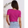 imageANRABESS Womens Short Sleeve Crewneck T Shirt Ribbed Knit Sweater Shirts Slim Fit Basic Casual Spring Summer Sweater Tee TopsHot Pink