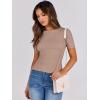 imageANRABESS Womens Short Sleeve Crewneck T Shirt Ribbed Knit Sweater Shirts Slim Fit Basic Casual Spring Summer Sweater Tee TopsKhaki