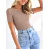 imageANRABESS Womens Short Sleeve Crewneck T Shirt Ribbed Knit Sweater Shirts Slim Fit Basic Casual Spring Summer Sweater Tee TopsKhaki