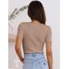 imageANRABESS Womens Short Sleeve Crewneck T Shirt Ribbed Knit Sweater Shirts Slim Fit Basic Casual Spring Summer Sweater Tee TopsKhaki