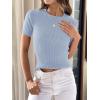 imageANRABESS Womens Short Sleeve Crewneck T Shirt Ribbed Knit Sweater Shirts Slim Fit Basic Casual Spring Summer Sweater Tee TopsLight Blue