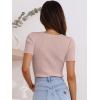 imageANRABESS Womens Short Sleeve Crewneck T Shirt Ribbed Knit Sweater Shirts Slim Fit Basic Casual Spring Summer Sweater Tee TopsPink