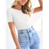 imageANRABESS Womens Short Sleeve Crewneck T Shirt Ribbed Knit Sweater Shirts Slim Fit Basic Casual Spring Summer Sweater Tee TopsWhite