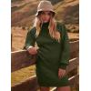 imageANRABESS Women Long Sleeve Turtle Mock Neck Rib Knit Stretch Slim Fitted Bodycon Sweater Mini Short Dress 2024 Fall OutfitsArmy Green