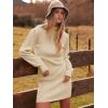 imageANRABESS Women Long Sleeve Turtle Mock Neck Rib Knit Stretch Slim Fitted Bodycon Sweater Mini Short Dress 2024 Fall OutfitsBeige