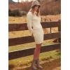 imageANRABESS Women Long Sleeve Turtle Mock Neck Rib Knit Stretch Slim Fitted Bodycon Sweater Mini Short Dress 2024 Fall OutfitsBeige