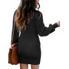 imageANRABESS Women Long Sleeve Turtle Mock Neck Rib Knit Stretch Slim Fitted Bodycon Sweater Mini Short Dress 2024 Fall OutfitsBlack