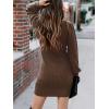 imageANRABESS Women Long Sleeve Turtle Mock Neck Rib Knit Stretch Slim Fitted Bodycon Sweater Mini Short Dress 2024 Fall OutfitsBrown