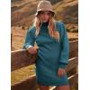 imageANRABESS Women Long Sleeve Turtle Mock Neck Rib Knit Stretch Slim Fitted Bodycon Sweater Mini Short Dress 2024 Fall OutfitsDenim Blue