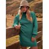 imageANRABESS Women Long Sleeve Turtle Mock Neck Rib Knit Stretch Slim Fitted Bodycon Sweater Mini Short Dress 2024 Fall OutfitsGreen