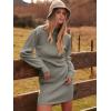 imageANRABESS Women Long Sleeve Turtle Mock Neck Rib Knit Stretch Slim Fitted Bodycon Sweater Mini Short Dress 2024 Fall OutfitsLight Gray Green